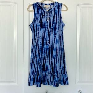 Micheal Kors Blue and Black Keyhole Neckline Dress